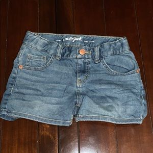 Light wash jean shorts
